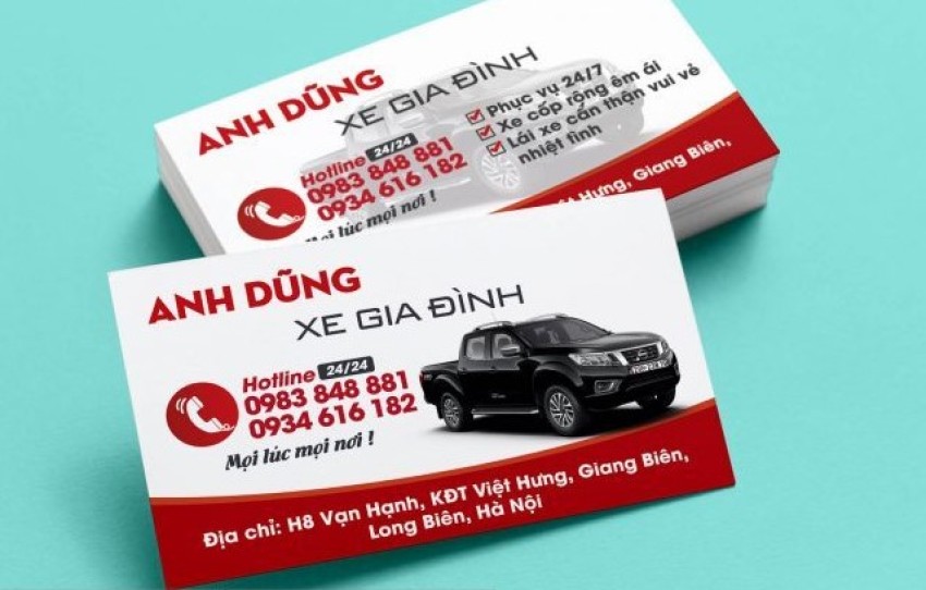 mẫu card visit taxi